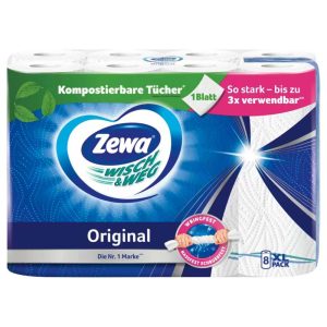 Zewa Küchenrollen WISCH&WEG Original 2-lagig, 8 Rollen