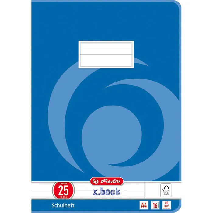 Herlitz Schulheft x-book, Lineatur 25, A4, 16 Blatt, – Bild 2
