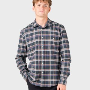 Eddie shirt - Moss green/grey/navy